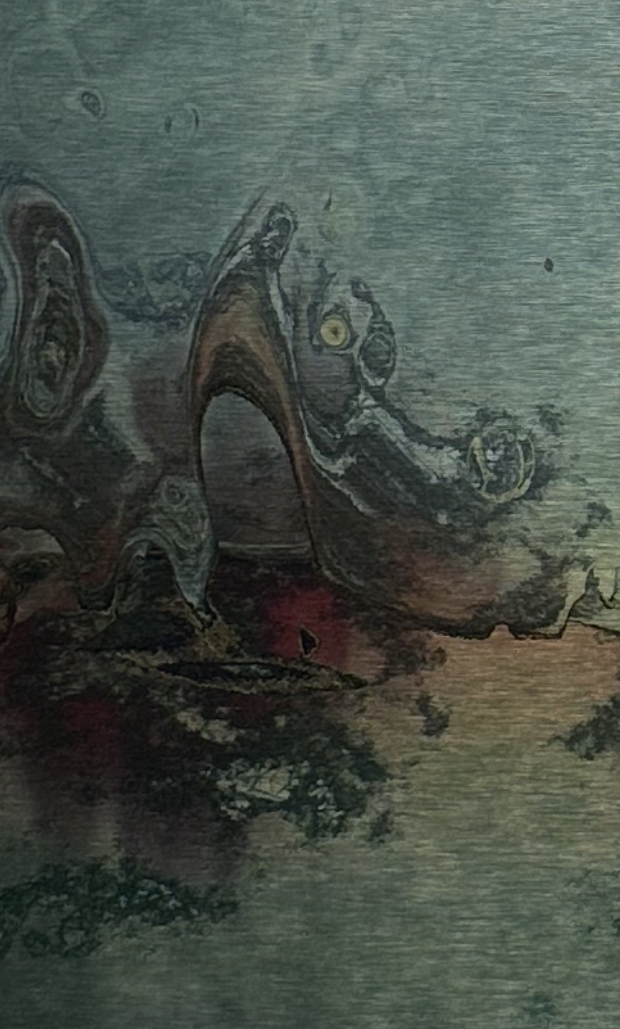 Detail of the foot in the artwork